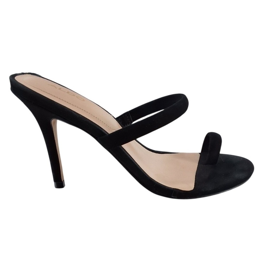 ALDO Women's‎ Black Stiletto Toe Ring Mule Sandals Heels EU 36 US 6